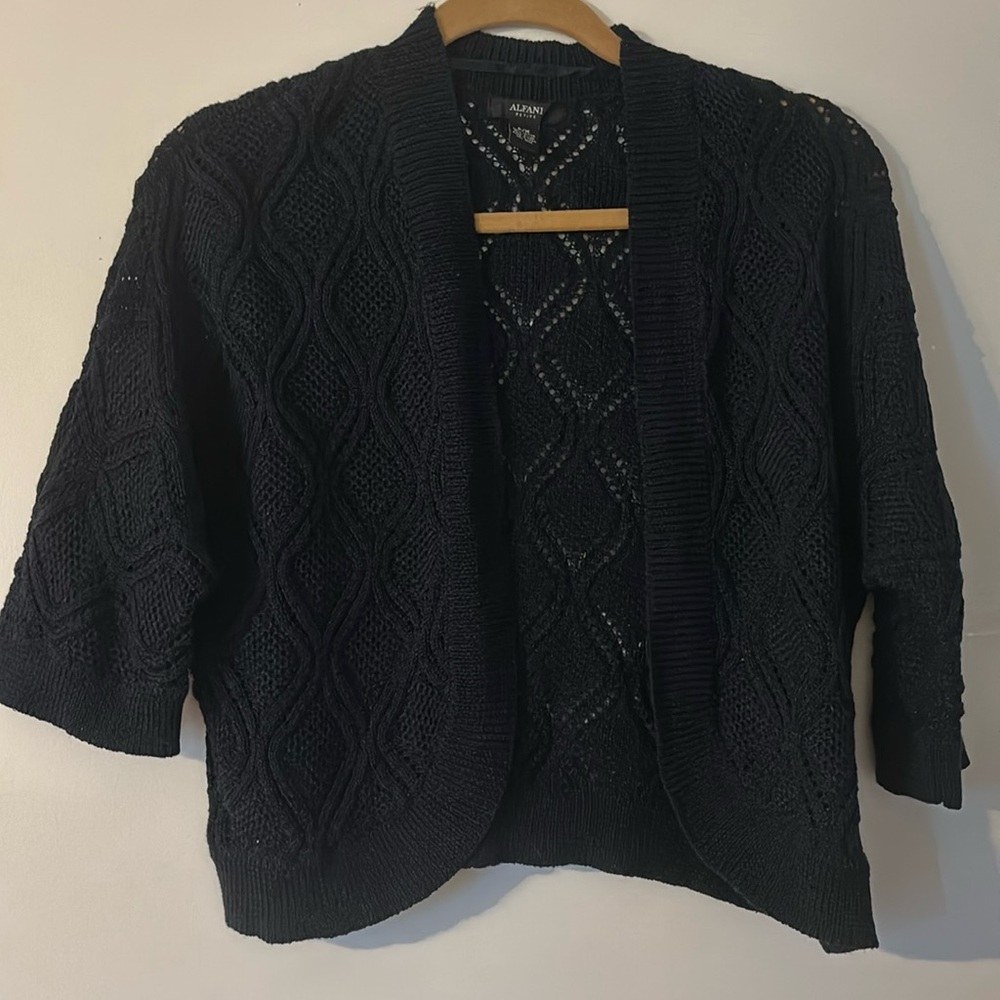 Crochet Knit Lace Navy Blue Cardigan